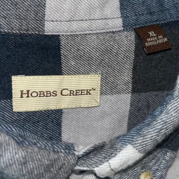 Hobbs Creek Button Down Shirt Mens Size XL Long Sleeve Black Gray Casual Basic - Picture 2 of 3